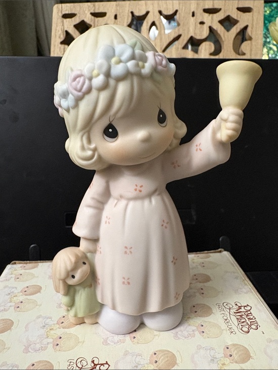 Precious Moments Other - Precious Moments Girl with Bell Figurine - Soft Pink